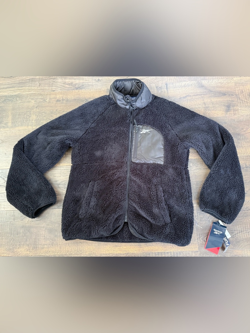 Reebok Women’s XL Black Plush Sherpa Zip-Up Jacket NWT